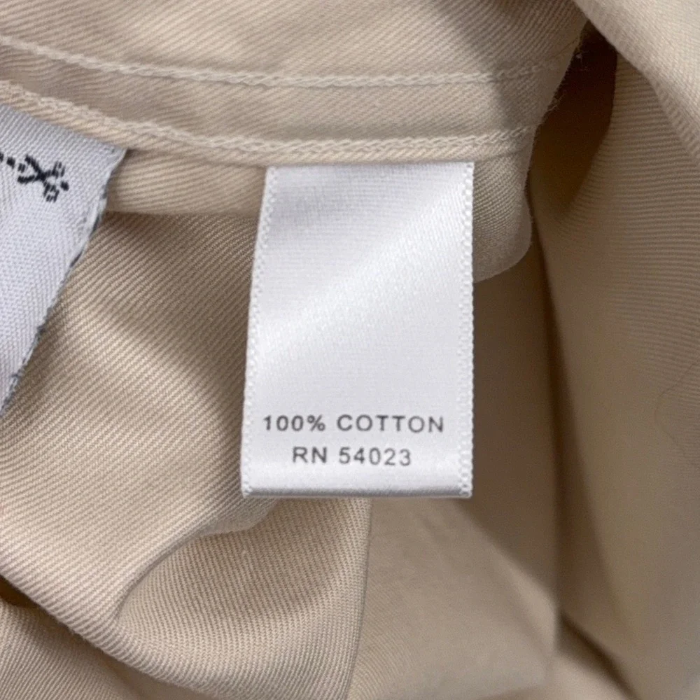 Banana Republic Men Tan Cotton Button Down Shirt Large 16-16.5 Khaki Long Sleeve